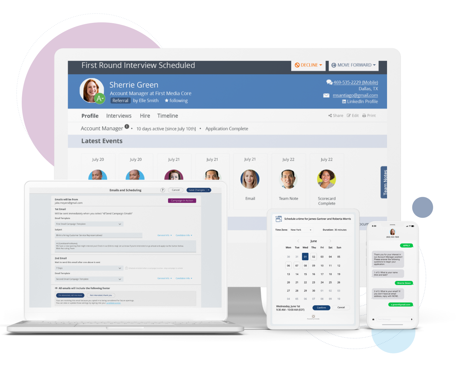 first-round-interview-scheduled-dashboard-mockup