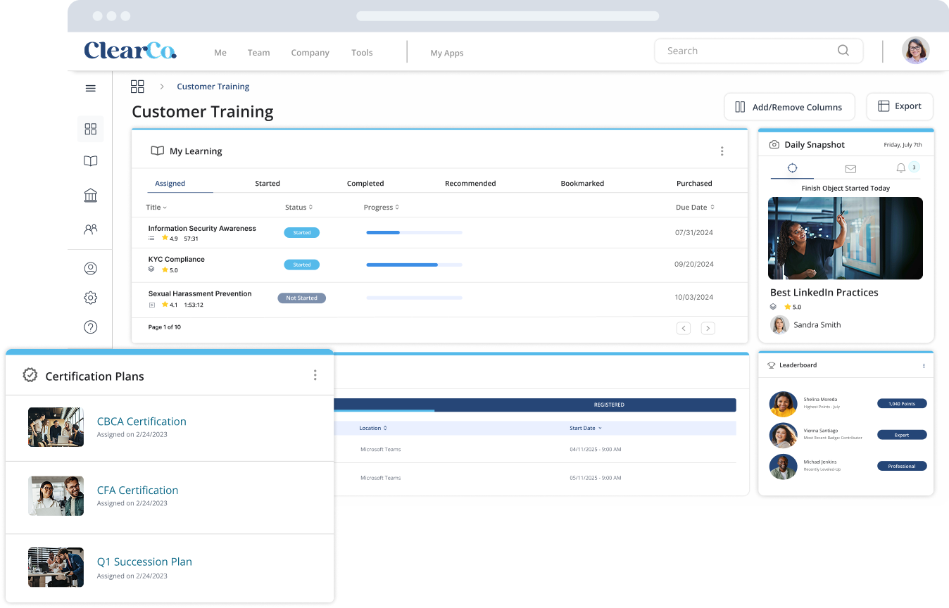 learning analytics dashboard mockup