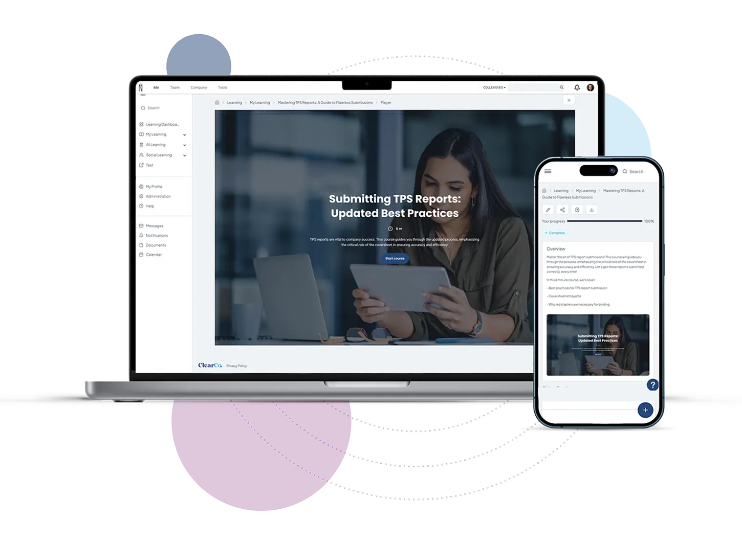 mock up learning dashboard