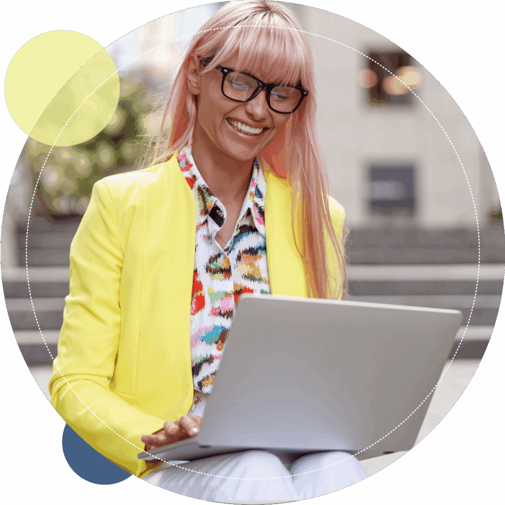 lady at laptop computer